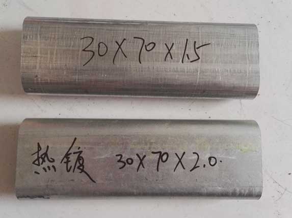 30x70橢圓大棚管鍍鋅帶和熱鍍鋅工藝圖片對比 30x70橢圓大棚管鍍鋅帶和熱鍍鋅工藝圖片對比